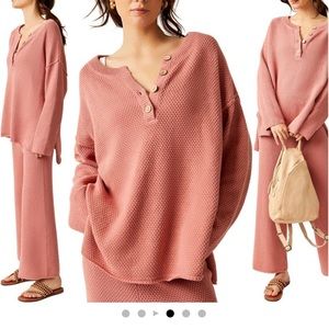 Free People Beach Hailee Knit Set. Purple-SIZE LARGE. GUC